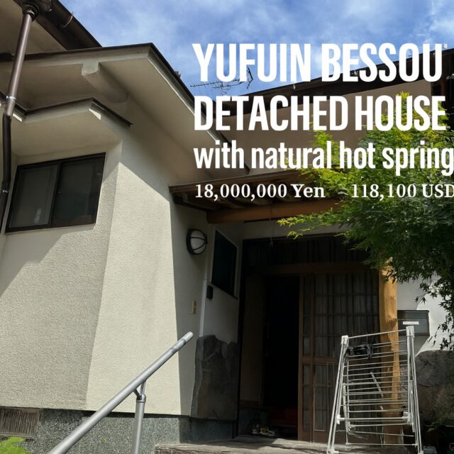 YUFUIN BESSOU DETACHED HOUSE
( 湯布院別荘戸建 ) with natural hot spring
* Detached House!
* Private Onsen on the House!
* Villa area used by Fukuoka based company as a coporate treat.
* Minpaku and Rental not Permitted.
Price: 18,000,000 Yen ≒ 118,100 USD ( Negotiable! )
Size: 96.74 sqm ≒ 1,041 sqf
→ 113 usd/sqf
* It costs an extra 3,800,000 Yen for the ONSEN usage rights.
Access: 5 min by Car to get to YUFUIN station (湯布院)
Structure: Wooden
Land Rights: Freehold
No.of Floor: 1F
Built Year: Nov 1982
Type of unit: Need to Confirm
Facing: Need to Confirm
Size: 96.74 sqm(Building) / 257.01 sqm(Land)
Local Management Fee: 45,000 yen/month, including water, onsen, and ventilation etc....
Occupancy: Owner Occupied
Other: Private Onsen
#onsen #hotspring #yufuin #besso #japanhouse